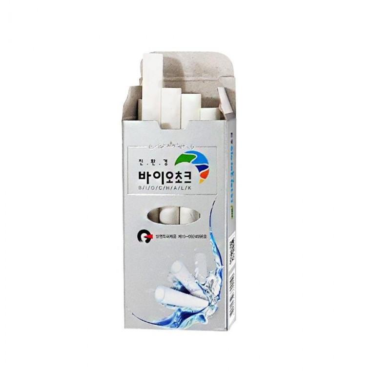 바이오 초크 하양색 1갑10본 워터초크 칠판 워터초크 물분필 극세사지우개 소모품 칠판 물크레용