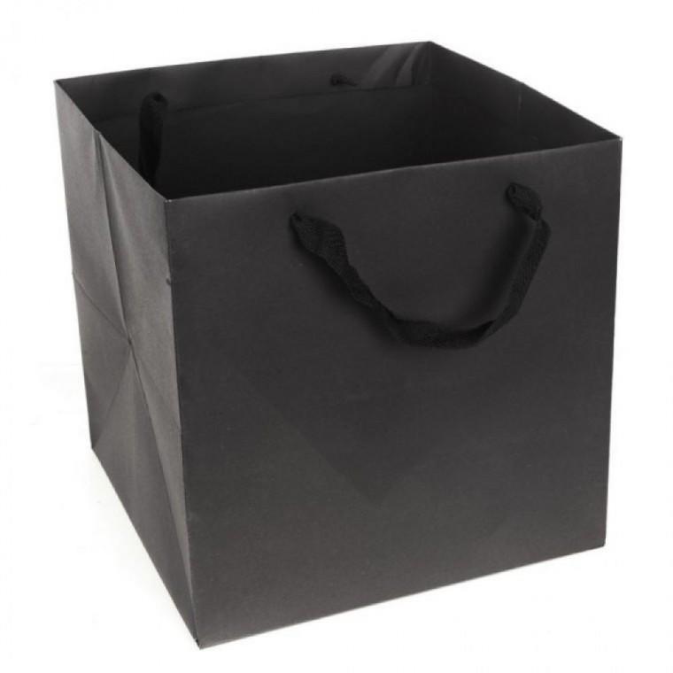 30cm 블랙 정사각 종이가방 바닥 넓은 무지 쇼핑백 선물 포장 가방 종이백 포장백 디저트