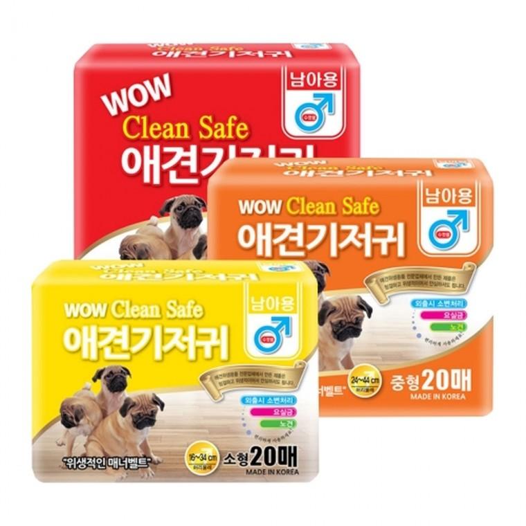 와우 크린세이프 애견 기저귀 20매(남아용)