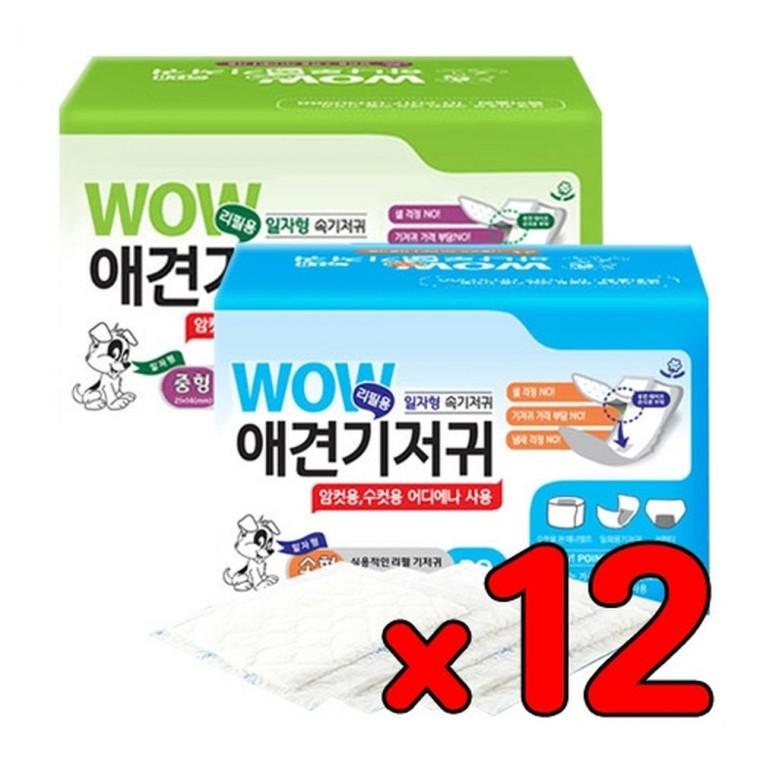[12개묶음] 와우 애견 속기저귀 30매 일자형