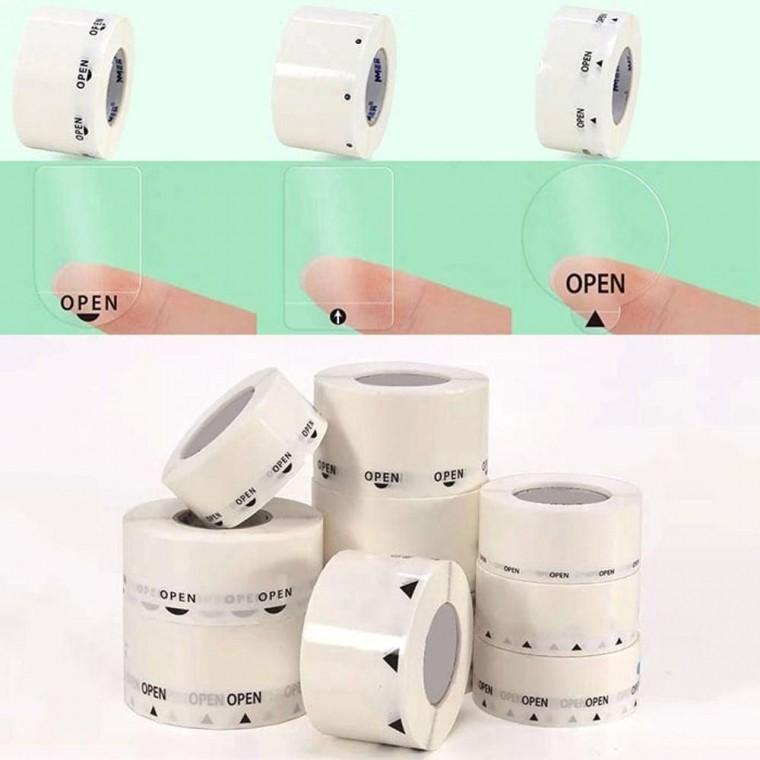 업소용 투명 롤 스티커 1000매 배달 포장 봉제 가게 오픈 안내 문구 라벨 씰