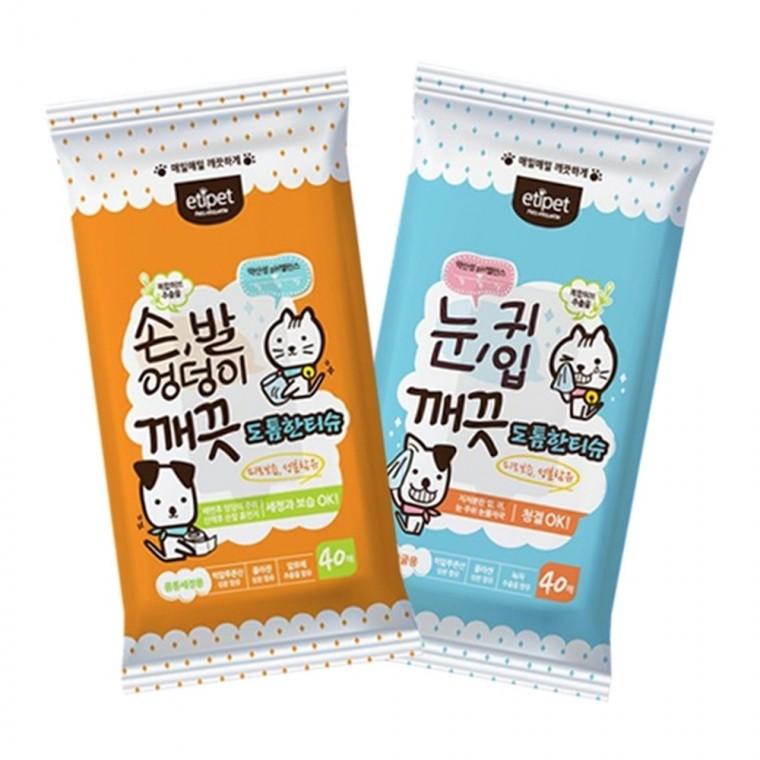 [2개묶음]에티펫 도톰한 티슈 40매