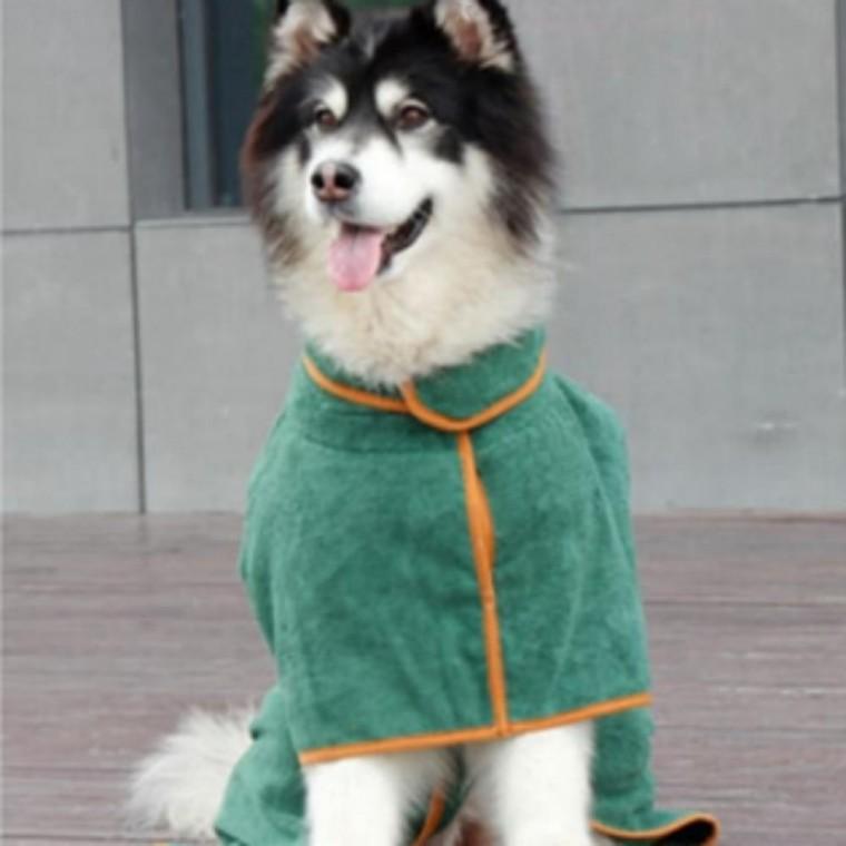 강아지 고양이 샤워 가운 목욕 수건 타올 소프트 L