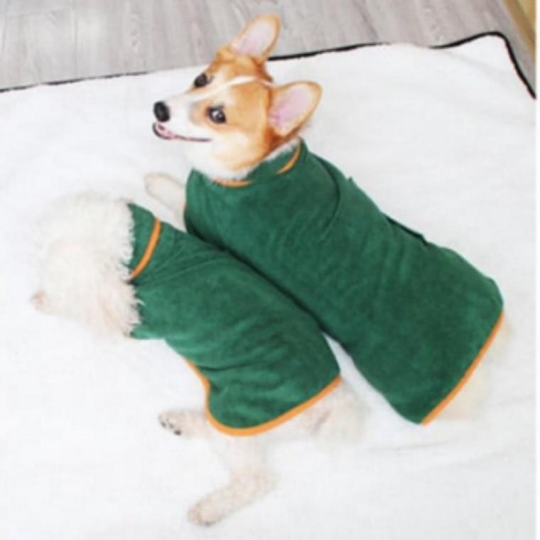 강아지 고양이 샤워 가운 목욕 수건 타올 소프트 M