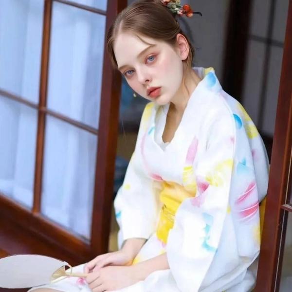 아이보리 후르츠 플라워 기모노 교복 학생복