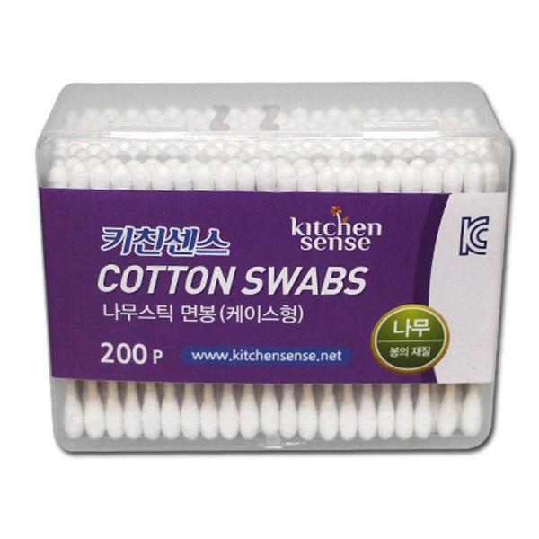 키친센스 나무스틱 면봉 -PP/사각면봉/나무면봉/회전 면봉/면봉/귀이개/귀파개/귀이게/귀파게/솜/귀후비개/