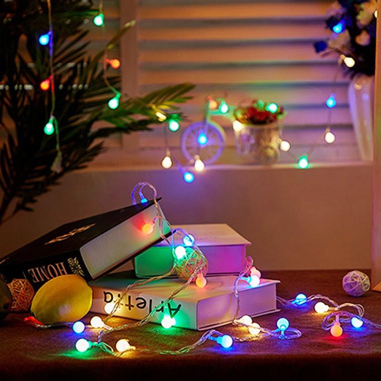 LED 컬러 앵두전구 40구 6m (USB타입) IH 야외 줄조명 캠핑 전구 조명 차박 텐트 장식 무드전구