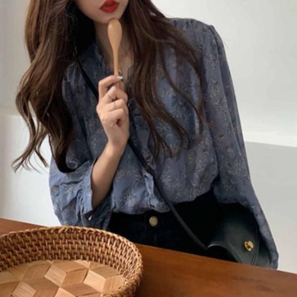 레이스 포인트 플라워 블라우스 여름블라우스 얇은블라우스