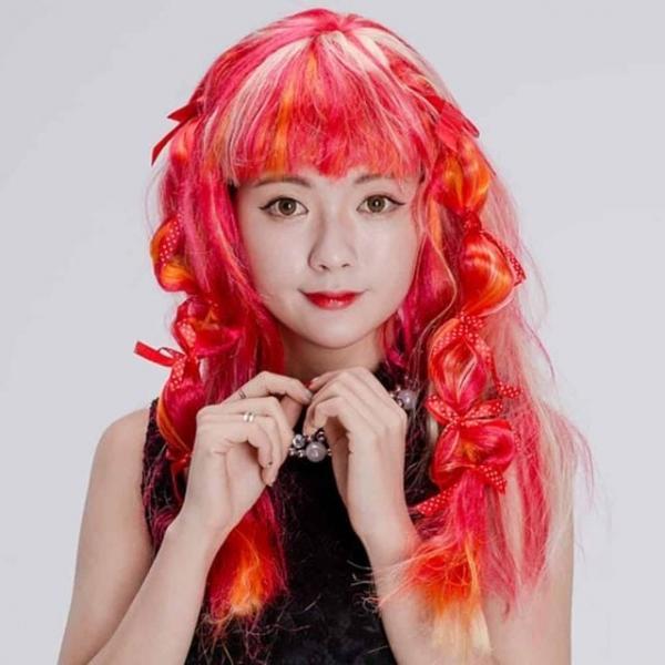 할로윈 프리티걸가발 핑크 파티용품가발 웃긴가발