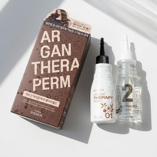 정확한 컬과 건강한 웨이브 연출 아르간 헤어 펌 세트