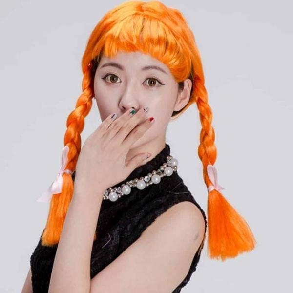 할로윈 삐삐가발 오렌지 행사용가발 염색가발