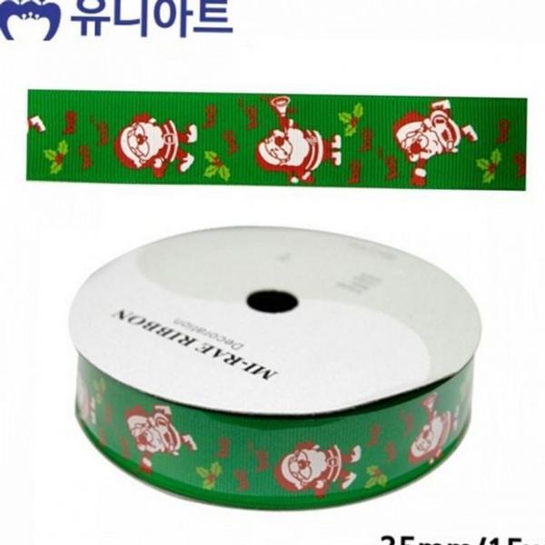 산타 패턴 리본 장식용 리본 핸드메이드 공예용 포장용 테이프 크리스마스 테이블 홈데코 꾸미기 연말 데코