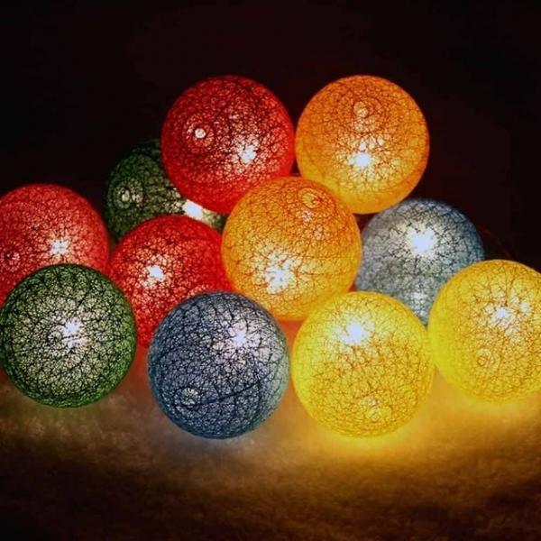 코튼볼 브라이덜파티용품 LED 파티데코