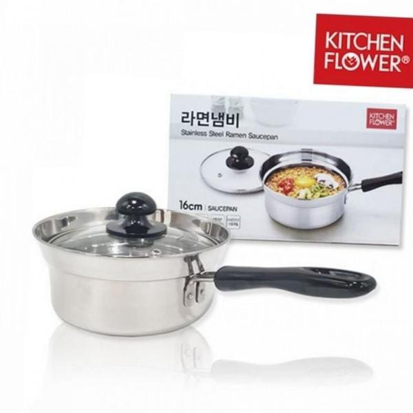 스텐 인덕션 스테인리스 라면 냄비 캠핑용 1인용 냄비 16cm 편수 뚜껑 빠른 휴대용 가정용 스텐레스 편수