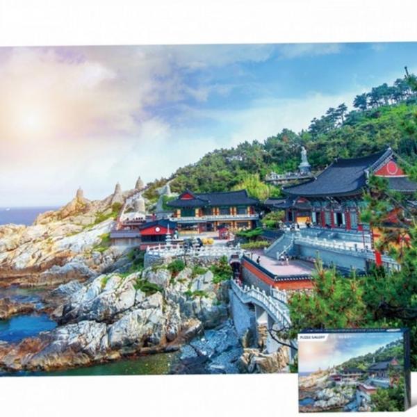 500피스 여행 집중력 선물용 정신 퍼즐 테마 풍경화 부산 건축물 성취감 두뇌 퍼즐 풍경 인테리어 용궁사
