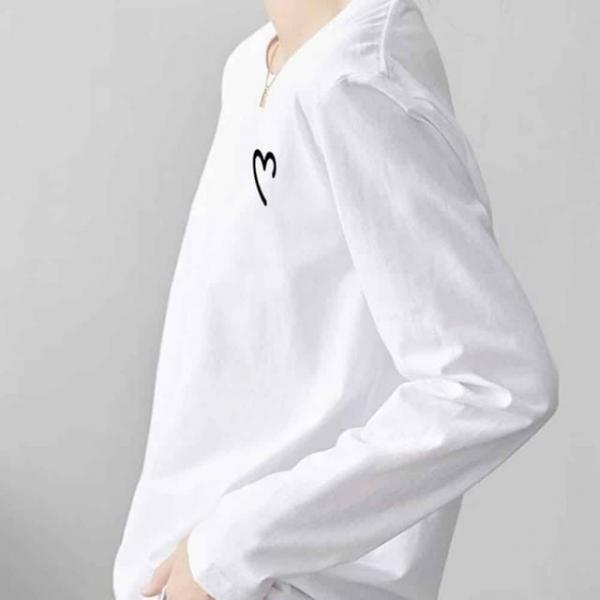 여성 라운드 여성면티 티셔츠 여자기본티셔츠 긴팔