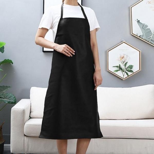 방수 앞치마 인조 가죽 앞치마 가벼운 레자 요리 주방 작업 무지 조절