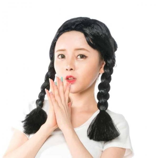 복고 여학생 가발 복고소품 연극소품