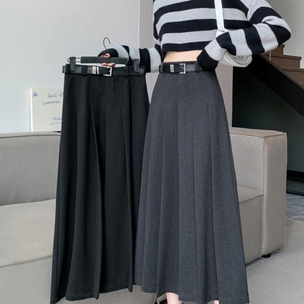 핀턱 플 데일리 학생 롱 스커트 SSH-111