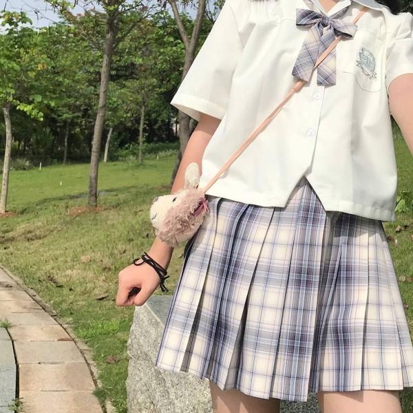 크림그레이 체크패턴 교복치마(기장선택) 교복 학생복