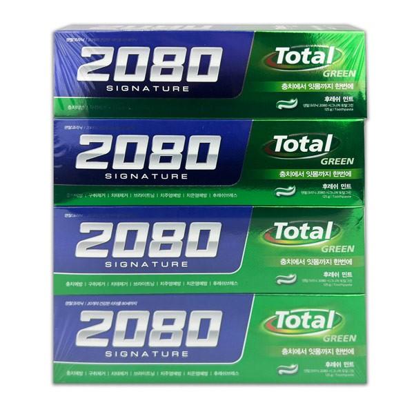 2080 시그니처 토탈 그린 125g × 4P -TJ 2080치약 치약 2080 칫솔 양치 양치질 치과 가글