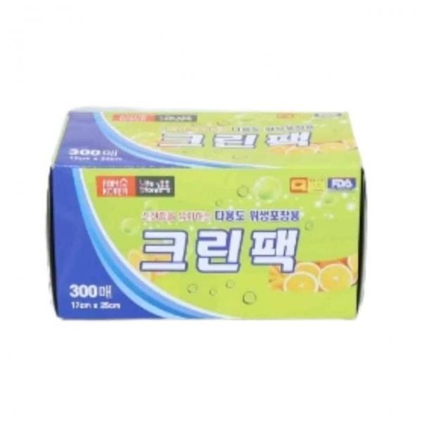 크린팩 미니 17x25 300매 크린백 일회용비닐봉지