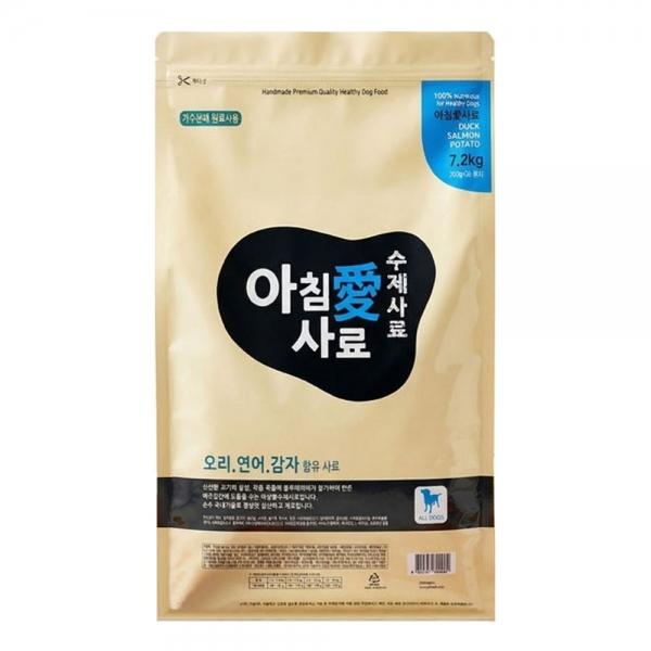 아침애 강아지 사료  수제사료 (오리연어감자) 7.2kg