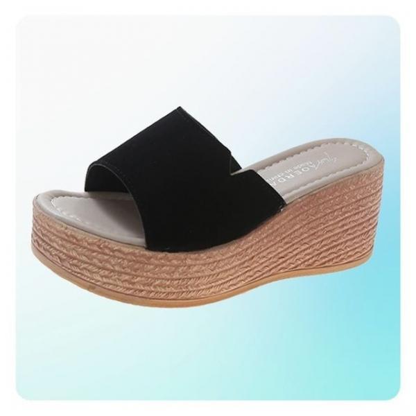 스웨이드 여성슬리퍼 슈즈 슬리퍼 데일리 통굽