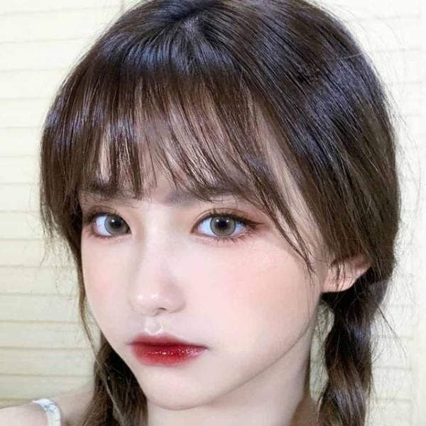 여성 인모 정수리가발 앞머리피스 인조가발