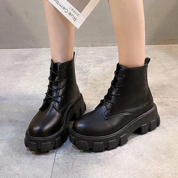 [DD569] LU85 / 와플통굽 레더 워커