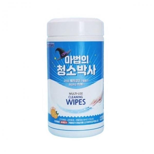 다용도 세정티슈 기름때 찌든때 청소티슈 만능 크리너 원통형 200매입