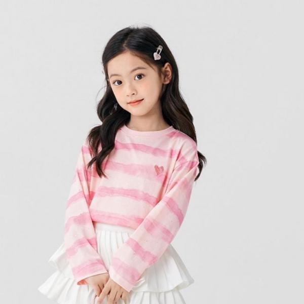 샤이닝핑크 여아 자수 긴팔티셔츠 206066