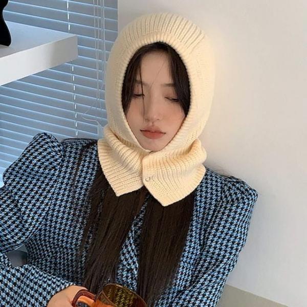 피코 바라클라바 겨울 니트 후드 모자