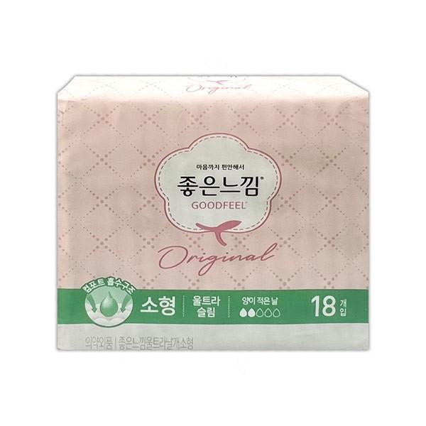 좋은느낌 울트라슬림 날개 소형 18P 생리대 -TJ 좋은느낌 생리대 여성용품 울트라슬림 생리대날개