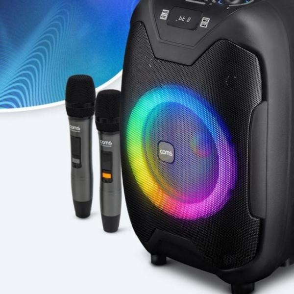블루투스 이동식 앰프 LED 무선 거치대 마이크 스피커