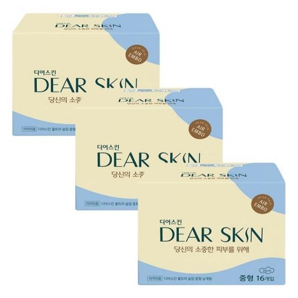 디어스킨 울트라슬림 중형 날개형 16p X 3개