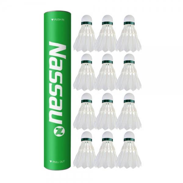 낫소 깃털 셔틀콕 NSC-701 배드민턴공 12개입