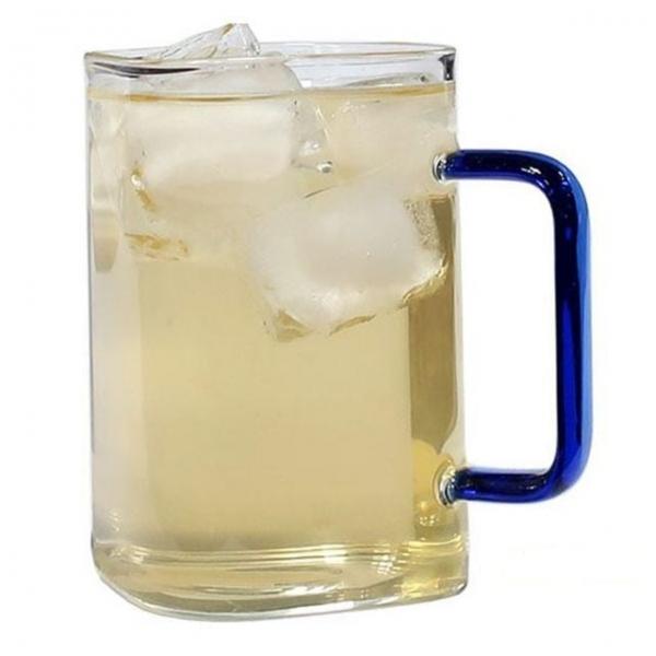 마시피렌체 물컵 유리 머그잔 커피잔 550ML 블루 찻잔