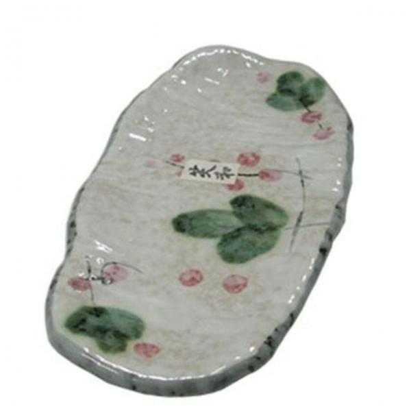 앞 그릇 쿠프 타원 반찬 홍매화 나눔 접시 28cm