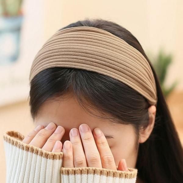 데일리머리띠 디자인머리띠 엔젤슈슈 베이직 골지 베이지