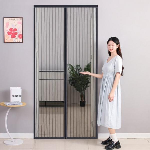 탈부착방충망 붙이는방충망 리빙피스 모기안녕 자석 문 모기장 블랙 (90x210cm)