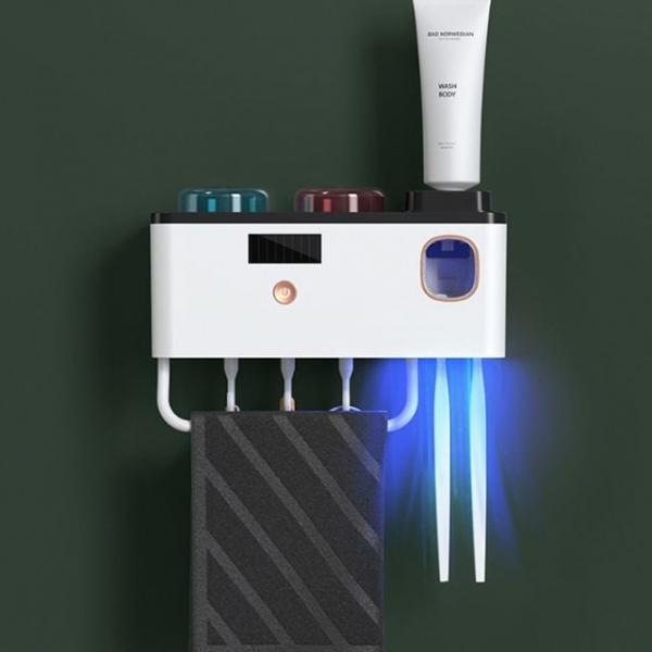 올인원 태양광충전 무선 UVC칫솔살균기 양치컵 세트 UV칫솔살균기