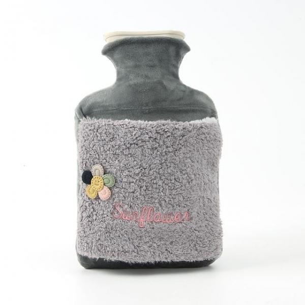 핫팩주머니 찜질주머니 플라워즈 보온 물주머니 그레이 (800ml)