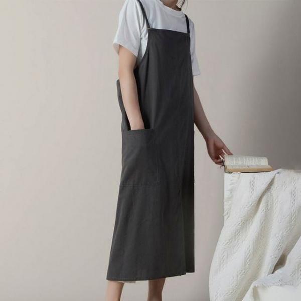 무지 단색 앞치마 카페 공방 베이직 작업용 에이프런 3색