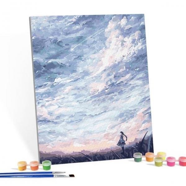 DIY 명화 유성과 소녀 40X50 캔버스 그림그리기 페인팅