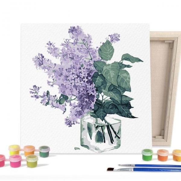 DIY 히트 워터아트 라일락 글라스 25X25 캔버스 그림그리기 페인팅