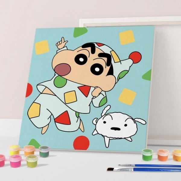 DIY 짱구 꿈나라로 떠나요 20X20 캔버스 그림그리기 페인팅