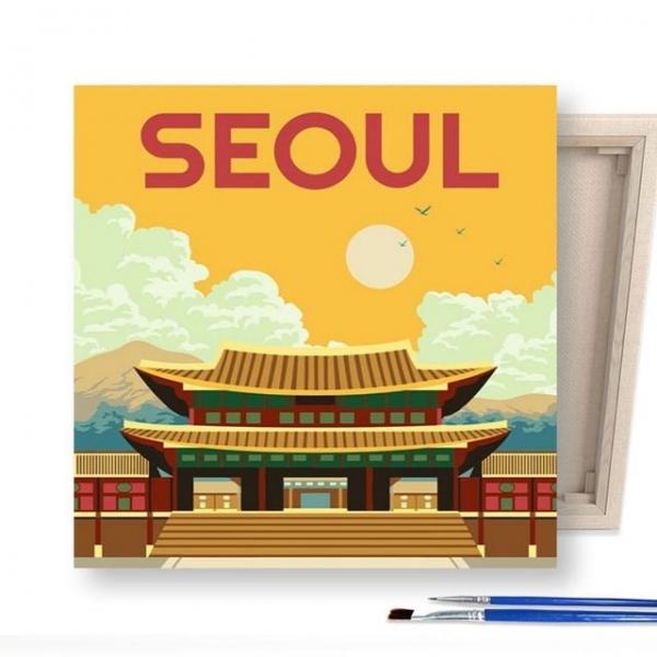 DIY 랜드마크 서울 경복궁 25X25 캔버스 그림그리기 페인팅