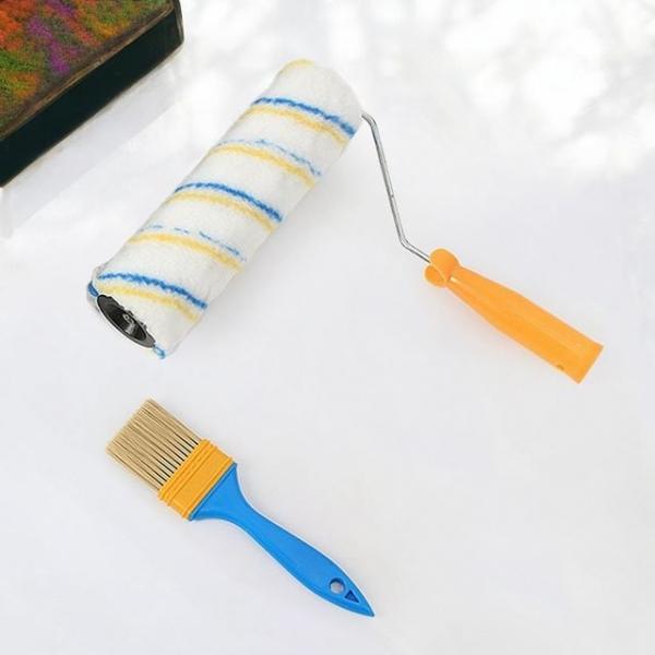 수성페인트롤러 미니페인트롤러 컬러마켓 페인팅 도구 3종세트 블루