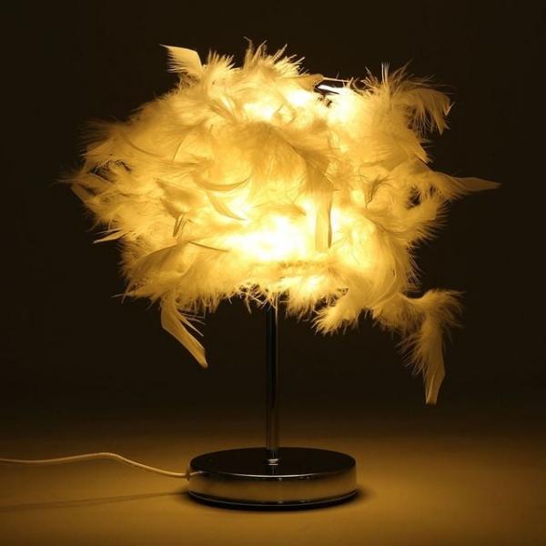이카루스 깃털 무드등 스틸받침 USB LED 인테리어스탠드 수면등 (화이트)